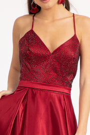 Beaded Satin A-line Gown by Elizabeth K GL3040