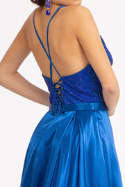 Beaded Satin A-line Gown by Elizabeth K GL3040