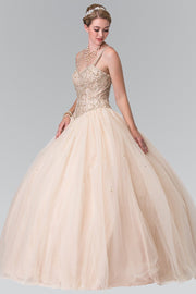 Beaded Sleeveless A-Line Ballgown by Elizabeth K GL2350-Quinceanera Dresses-ABC Fashion