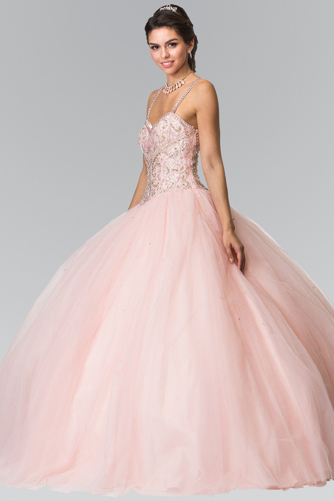 Beaded Sleeveless A-Line Ballgown by Elizabeth K GL2350-Quinceanera Dresses-ABC Fashion