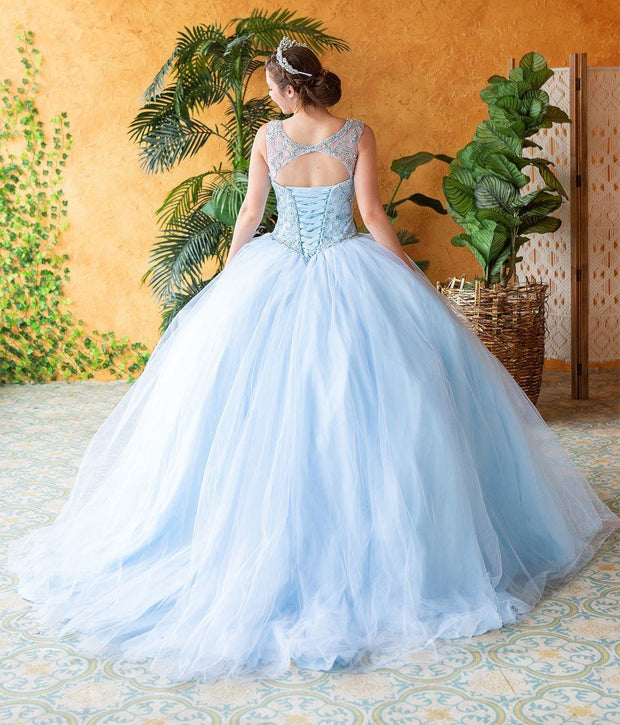 Beaded Sleeveless Illusion Quinceanera Dress by Calla KY77621X-Quinceanera Dresses-ABC Fashion