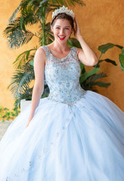 Beaded Sleeveless Illusion Quinceanera Dress by Calla KY77621X-Quinceanera Dresses-ABC Fashion