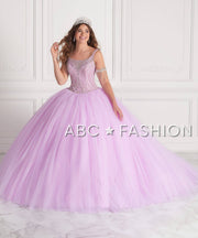 Beaded Sleeveless Tulle Quinceanera Dress by House of Wu 26943-Quinceanera Dresses-ABC Fashion