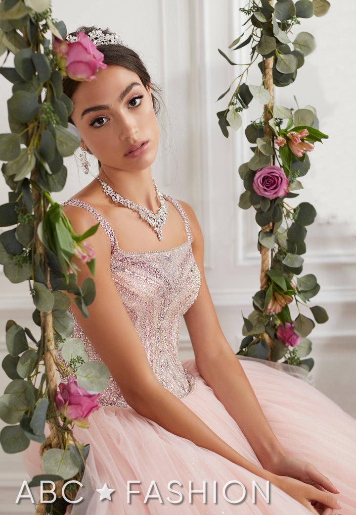 Beaded Sleeveless Tulle Quinceanera Dress by House of Wu 26943-Quinceanera Dresses-ABC Fashion