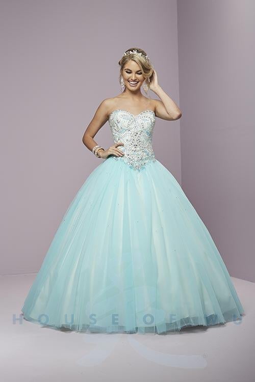 Beaded Strapless Dress by House of Wu Fiesta Gowns 56287