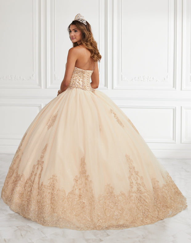 Beaded Strapless Quinceanera Dress by Fiesta Gowns 56386 (Size 28 - 30)-Quinceanera Dresses-ABC Fashion