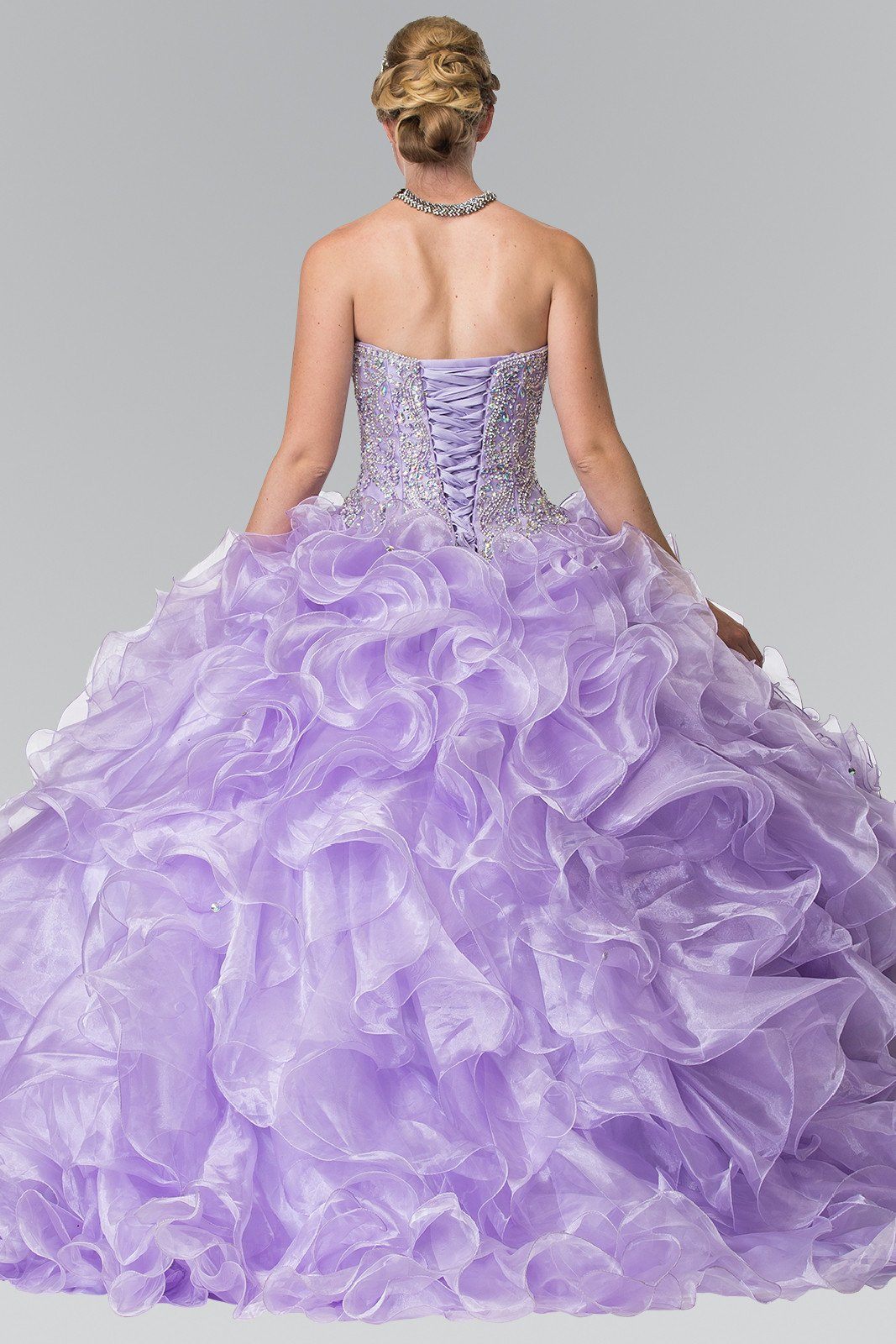 Beaded Strapless Ruffled Ballgown by Elizabeth K GL2209-Quinceanera Dresses-ABC Fashion