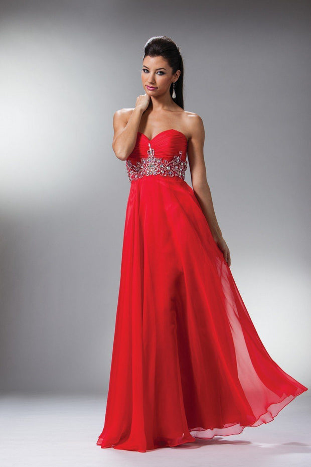 Beaded Sweetheart Strapless Gown by Cinderella Divine 7664