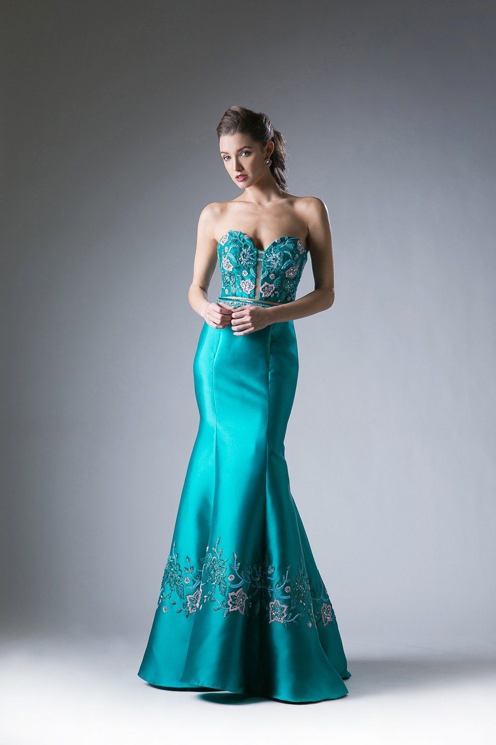 Beaded Two Piece Mermaid Dress by Cinderella Divine 62211