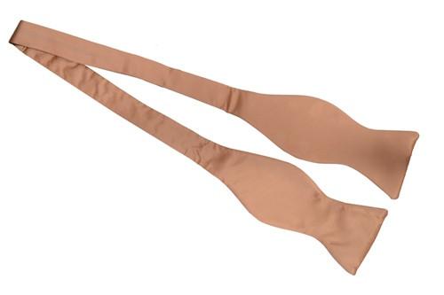 Beige Silk Self Tie Bow Ties-Men's Bow Ties-ABC Fashion