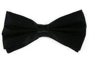 Black Bow Ties with Matching Pocket Squares-Men's Bow Ties-ABC Fashion