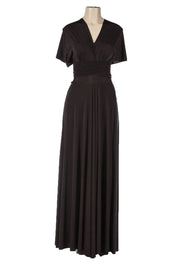 Black Long Convertible Jersey Dress by Poly USA-Long Formal Dresses-ABC Fashion