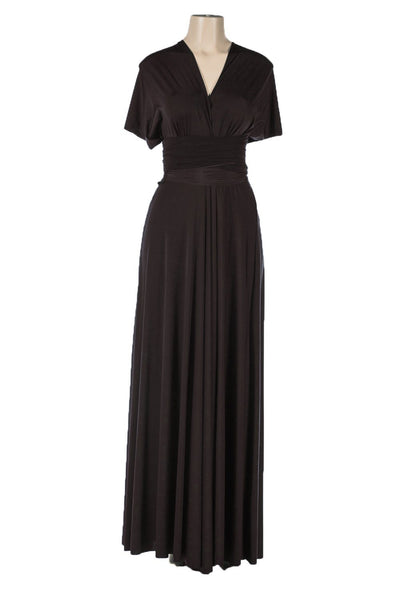 Black Long Convertible Jersey Dress by Poly USA-Long Formal Dresses-ABC Fashion