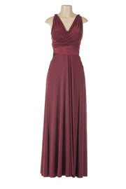 Black Long Convertible Jersey Dress by Poly USA-Long Formal Dresses-ABC Fashion