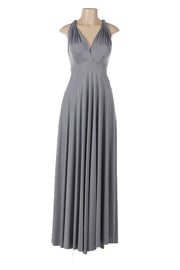 Black Long Convertible Jersey Dress by Poly USA-Long Formal Dresses-ABC Fashion