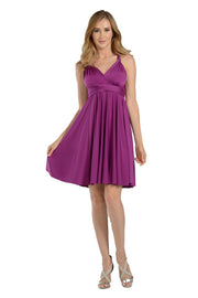 Black Short Convertible Jersey Dress by Poly USA-Short Cocktail Dresses-ABC Fashion