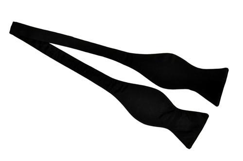 Black Silk Self Tie Bow Ties-Men's Bow Ties-ABC Fashion