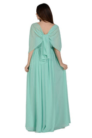 Blush Pink Long Convertible Chiffon Dress by Poly USA-Long Formal Dresses-ABC Fashion