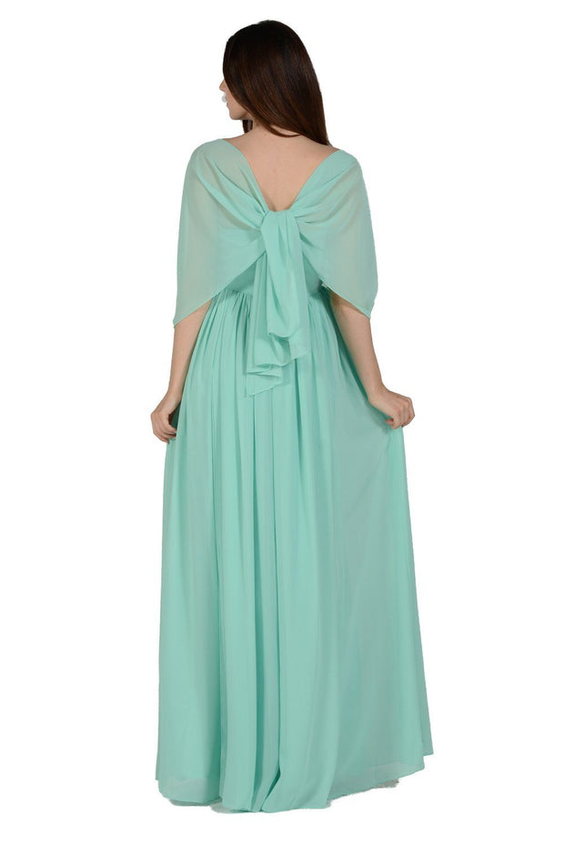 Blush Pink Long Convertible Chiffon Dress by Poly USA-Long Formal Dresses-ABC Fashion