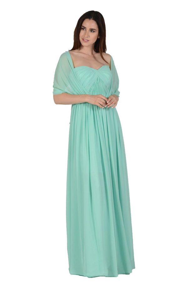 Blush Pink Long Convertible Chiffon Dress by Poly USA-Long Formal Dresses-ABC Fashion
