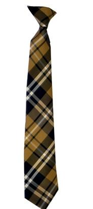 Boys Brown Plaid Clip On Necktie-Boys Neckties-ABC Fashion