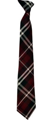 Boys Burgundy Plaid Clip On Necktie-Boys Neckties-ABC Fashion