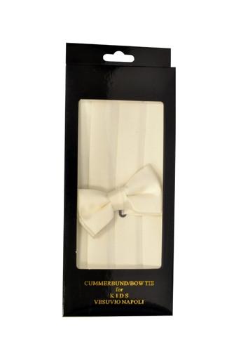 Boys Cream Cummerbund and Bow Tie Set-Boys Cummerbund-ABC Fashion