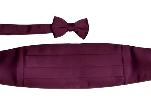 Boys Eggplant Cummerbund and Bow Tie Set-Boys Cummerbund-ABC Fashion