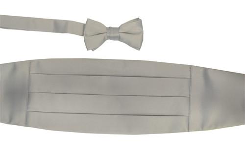 Boys Gray Cummerbund and Bow Tie Set-Boys Cummerbund-ABC Fashion