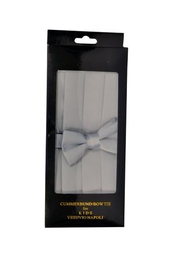 Boys Gray Cummerbund and Bow Tie Set-Boys Cummerbund-ABC Fashion