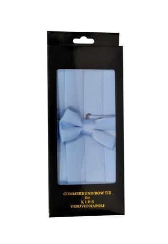 Boys Light Blue Cummerbund and Bow Tie Set-Boys Cummerbund-ABC Fashion