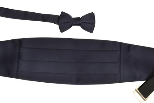 Boys Navy Blue Cummerbund and Bow Tie Set-Boys Cummerbund-ABC Fashion