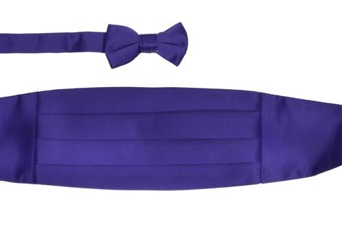 Boys Purple Cummerbund and Bow Tie Set-Boys Cummerbund-ABC Fashion