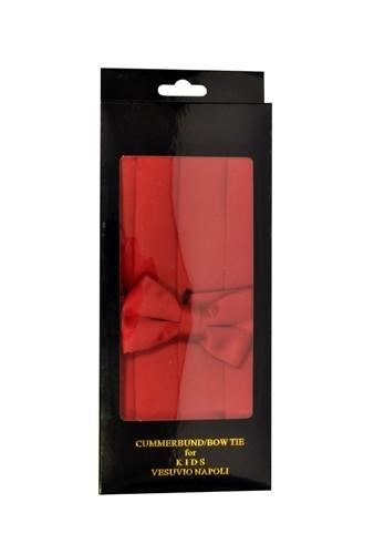 Boys Red Cummerbund and Bow Tie Set-Boys Cummerbund-ABC Fashion