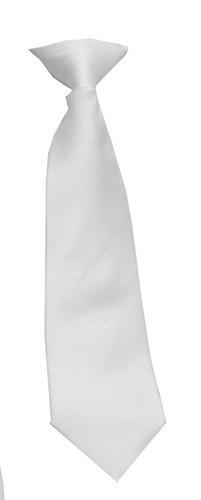 Boys White Clip On Necktie-Boys Neckties-ABC Fashion