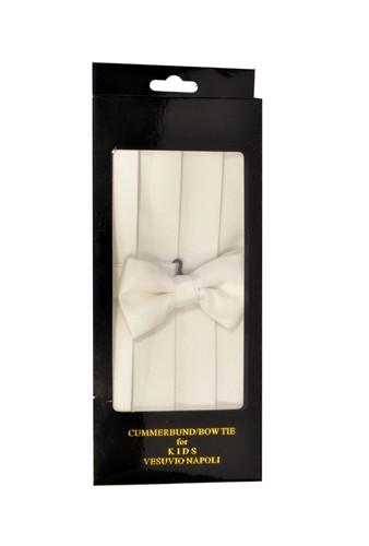 Boys White Cummerbund and Bow Tie Set-Boys Cummerbund-ABC Fashion