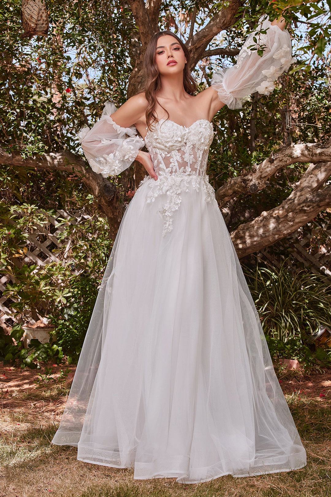 Bridal 3D Floral Corset Gown by Cinderella Divine CD962W