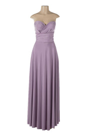 Burgundy Long Convertible Jersey Dress by Poly USA-Long Formal Dresses-ABC Fashion