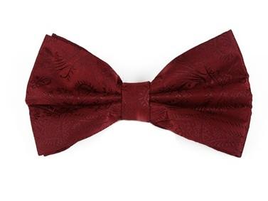 Burgundy Paisley Bow Ties with Matching Pocket Squares-Men's Bow Ties-ABC Fashion