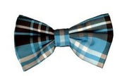Burgundy/Black Plaid Bow Ties with Matching Pocket Squares-Men's Bow Ties-ABC Fashion