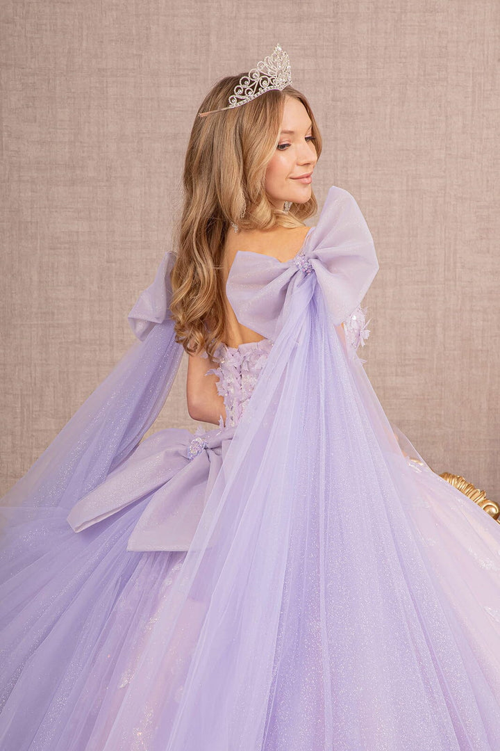 Butterfly Ribbon Sleeve Ball Gown by Elizabeth K GL3175