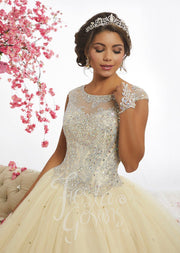 Cap Sleeve A-Line Quinceanera Dress by Fiesta Gowns 56338-Quinceanera Dresses-ABC Fashion