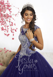 Cap Sleeve A-Line Quinceanera Dress by Fiesta Gowns 56338-Quinceanera Dresses-ABC Fashion