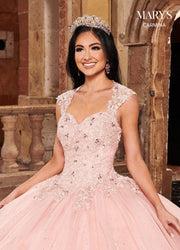 Cap Sleeve Quinceanera Dress by Mary's Bridal MQ1081