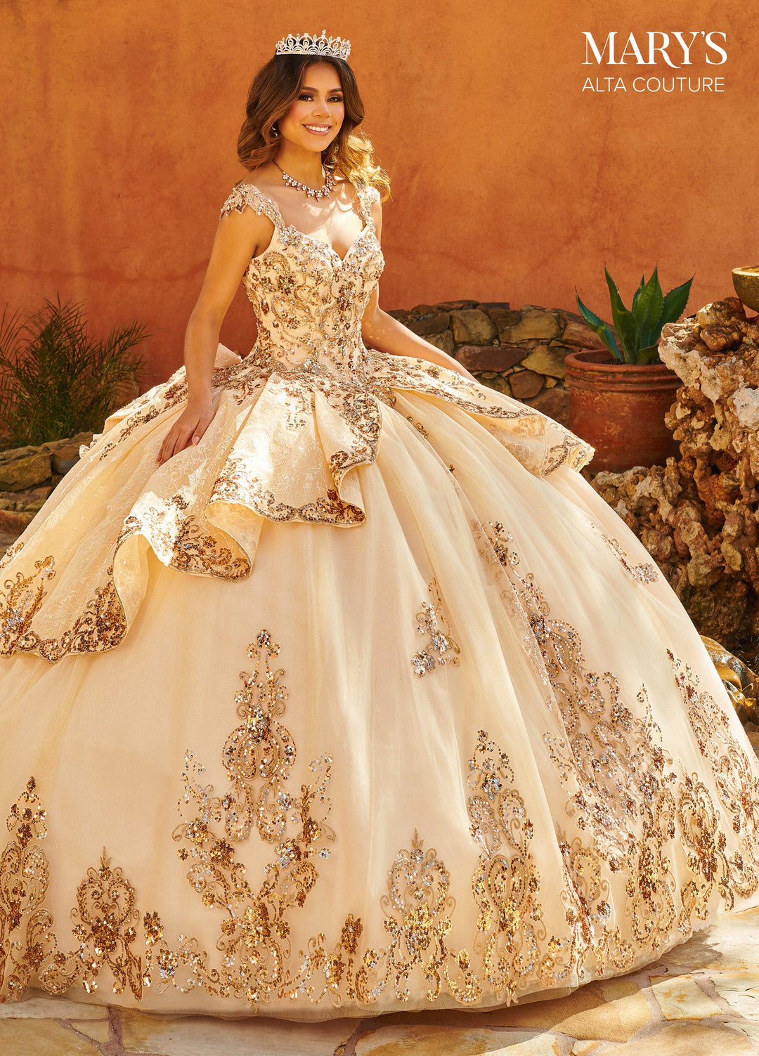 Cap Sleeves Quinceanera Dress by Alta Couture MQ3093