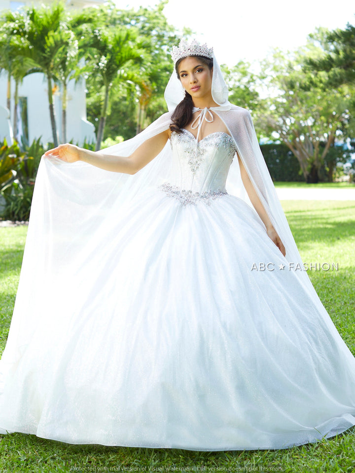 Cape Quinceanera Dress by House of Wu 26001