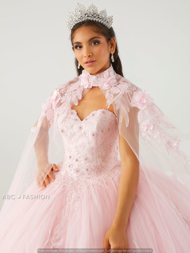 Cape Quinceanera Dress by House of Wu 26015