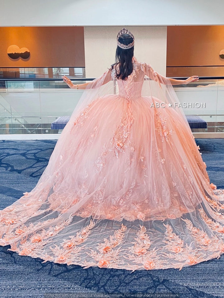 Cape Quinceanera Dress by House of Wu 26015