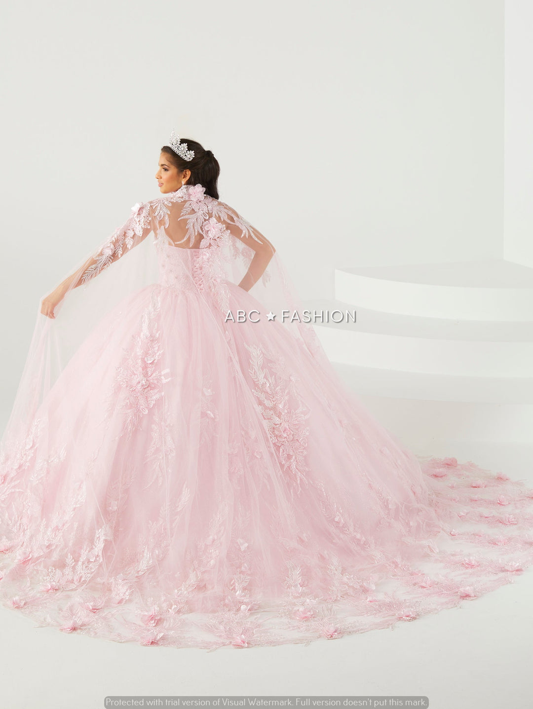 Cape Quinceanera Dress by House of Wu 26015