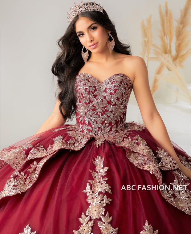 Cape Quinceanera Dress by House of Wu 26033C